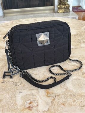 Sonia Rykiel Le Copain Black Quilted Crossbody Camera Bag